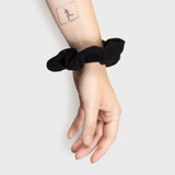 Immaculate Vegan - New Orchard Upcycled Vegan Scrunchie | Black Charcoal Black