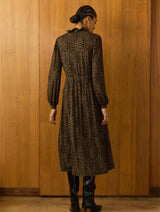 Immaculate Vegan - Baukjen Hannah Printed Jersey Midi Dress | Chestnut Leopard