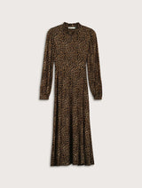 Immaculate Vegan - Baukjen Hannah Printed Jersey Midi Dress | Chestnut Leopard