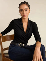 Immaculate Vegan - Baukjen Gylda Wrap Top | Caviar Black