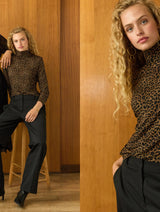 Immaculate Vegan - Baukjen Lucy Turtleneck Top | Chestnut Leopard