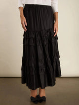 Immaculate Vegan - Baukjen Angelica Ruffle Maxi Skirt | Caviar Black