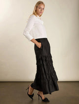 Immaculate Vegan - Baukjen Angelica Ruffle Maxi Skirt | Caviar Black