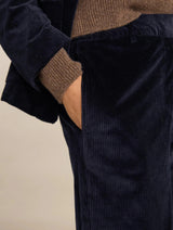 Immaculate Vegan - Baukjen Melis Organic Cotton Corduroy Wide Leg Trousers | Classic Navy