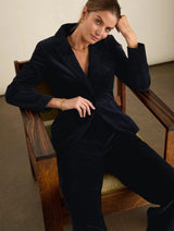 Immaculate Vegan - Baukjen Melis Organic Cotton Corduroy Wide Leg Trousers | Classic Navy