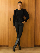 Immaculate Vegan - Baukjen Adela Peplum Top | Caviar Black