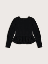 Immaculate Vegan - Baukjen Adela Peplum Top | Caviar Black