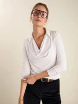 Immaculate Vegan - Baukjen Etta Cowl Neck Top | White