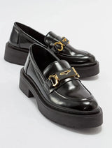 Immaculate Vegan - Prologue Shoes Simone - Black Patent Bit Platform Loafers