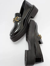 Immaculate Vegan - Prologue Shoes Simone - Black Patent Bit Platform Loafers