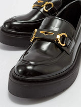 Immaculate Vegan - Prologue Shoes Simone - Black Patent Bit Platform Loafers