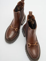 Immaculate Vegan - Prologue Shoes Vesper Cognac Brown Buckled Chelsea Boot (Women)