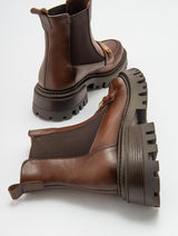 Immaculate Vegan - Prologue Shoes Vesper Cognac Brown Buckled Chelsea Boot (Women)