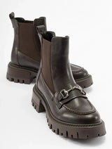 Immaculate Vegan - Prologue Shoes Vesper Brown Buckled Chelsea Boot (Women)