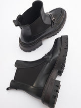 Immaculate Vegan - Prologue Shoes Vesper Black Buckled Chelsea Boot (Women)