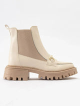 Immaculate Vegan - Prologue Shoes Vesper Beige Buckled Chelsea Boot (Women)