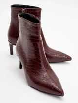Immaculate Vegan - Prologue Shoes Noya Burgundy Pattern Stiletto Boot (Women)