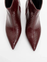 Immaculate Vegan - Prologue Shoes Noya Burgundy Pattern Stiletto Boot (Women)