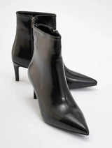 Immaculate Vegan - Prologue Shoes Noya - Black Pointed Toe Slim Heel Boot (Women)