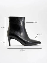 Immaculate Vegan - Prologue Shoes Noya - Black Pointed Toe Slim Heel Boot (Women)