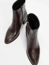 Immaculate Vegan - Prologue Shoes Maura - Brown Block Heel Ankle Boot (Women)