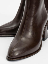 Immaculate Vegan - Prologue Shoes Maura - Brown Block Heel Ankle Boot (Women)