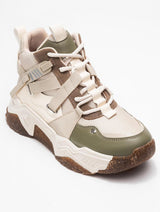 Immaculate Vegan - Prologue Shoes Seraphine - Beige Green Zip Lace-Up Sport Boot (Women)