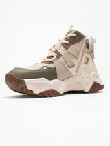 Immaculate Vegan - Prologue Shoes Seraphine - Beige Green Zip Lace-Up Sport Boot (Women)