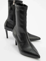 Immaculate Vegan - Prologue Shoes Thalin - Black Pointed Toe Side-Zip Stiletto Heel Boot (Women)