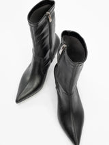 Immaculate Vegan - Prologue Shoes Thalin - Black Pointed Toe Side-Zip Stiletto Heel Boot (Women)