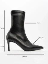 Immaculate Vegan - Prologue Shoes Thalin - Black Pointed Toe Side-Zip Stiletto Heel Boot (Women)
