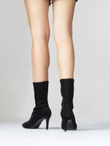 Immaculate Vegan - Prologue Shoes Thalin - Black Slim Heel Pointed Toe Boot (Women)