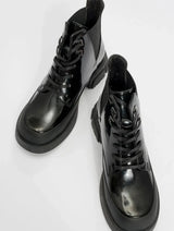 Immaculate Vegan - Prologue Shoes Challo - Black Lace-Up Elastic Ankle Boot (Women)