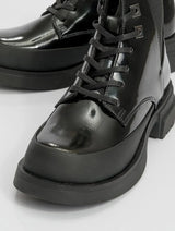 Immaculate Vegan - Prologue Shoes Challo - Black Lace-Up Elastic Ankle Boot (Women)