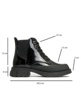 Immaculate Vegan - Prologue Shoes Challo - Black Lace-Up Elastic Ankle Boot (Women)