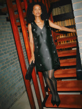 Immaculate Vegan - Albaray Crystal V Neck Shift Dress