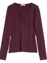 Immaculate Vegan - Albaray Burgundy Ponte Deep V Neck Top