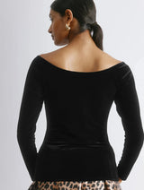 Immaculate Vegan - Albaray Black Velvet Bardot Top