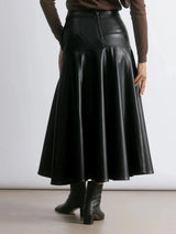 Immaculate Vegan - Albaray Faux Leather Basque Skirt