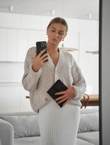 Immaculate Vegan - Mila.Vert Knitted ribbed V-neck dress