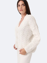Immaculate Vegan - Mila.Vert Knitted herringbone line cardigan