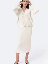 Immaculate Vegan - Mila.Vert Knitted herringbone line cardigan