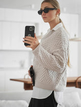 Immaculate Vegan - Mila.Vert Knitted herringbone line cardigan