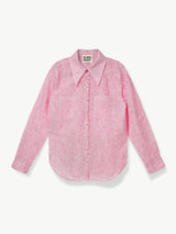 Immaculate Vegan - No More Nobody RENE SHARP COLLAR SHIRT <br> Organic Linen Red