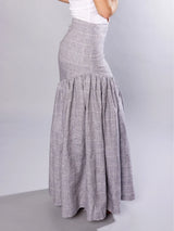 Immaculate Vegan - No More Nobody HILDA MAXI SKIRT <br> Organic Linen Grey