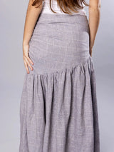 Immaculate Vegan - No More Nobody HILDA MAXI SKIRT <br> Organic Linen Grey