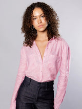 Immaculate Vegan - No More Nobody RENE SHARP COLLAR SHIRT <br> Organic Linen Red