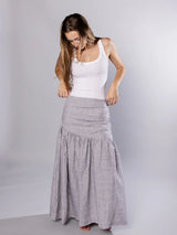 Immaculate Vegan - No More Nobody HILDA MAXI SKIRT <br> Organic Linen Grey