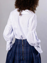 Immaculate Vegan - No More Nobody HABIBA BLOUSE <br> Organic Linen Blue