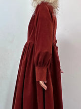 Immaculate Vegan - No More Nobody MICHELLE MAXI DRESS <br> Corduroy Rust